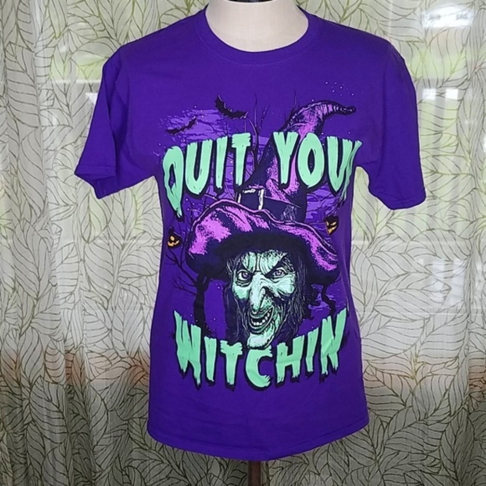 Halloween shirt women medium quit witchin Bin16 - Picture 2 of 7